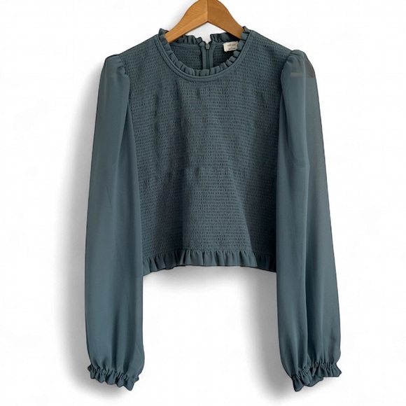 Wilfred Tops - Wilfred Teal Long Sleeve Blouse